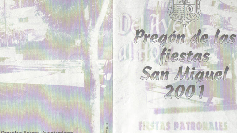 Folleto del pregón de las Fiestas de San Miguel (Cúllar Vega) en 2001