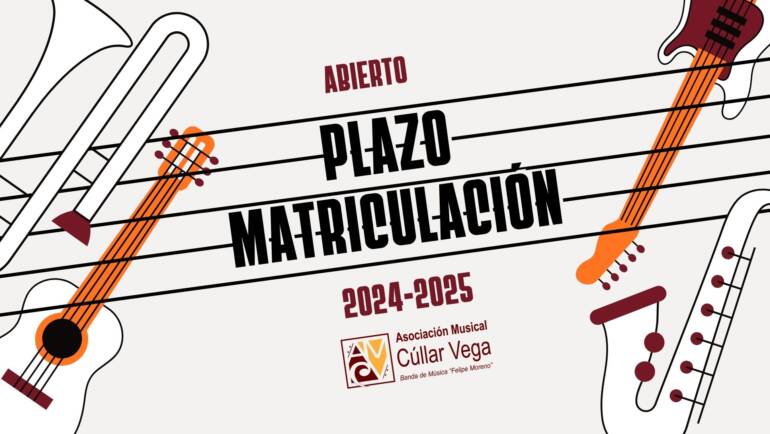 Abierto el plazo para la matriculación al curso escolar musical 2024 / 2025