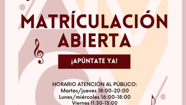 Abierto el plazo para la matriculación al curso escolar musical 2025 / 2026