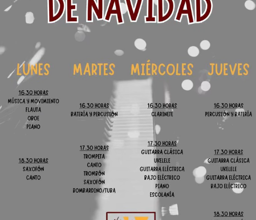 Audiciones 1er trimestre del 15 al 18 de diciembre