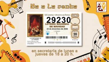 La Asociación Musical Cúllar Vega pone a la venta el 29230 de la Lotería de Navidad 2026